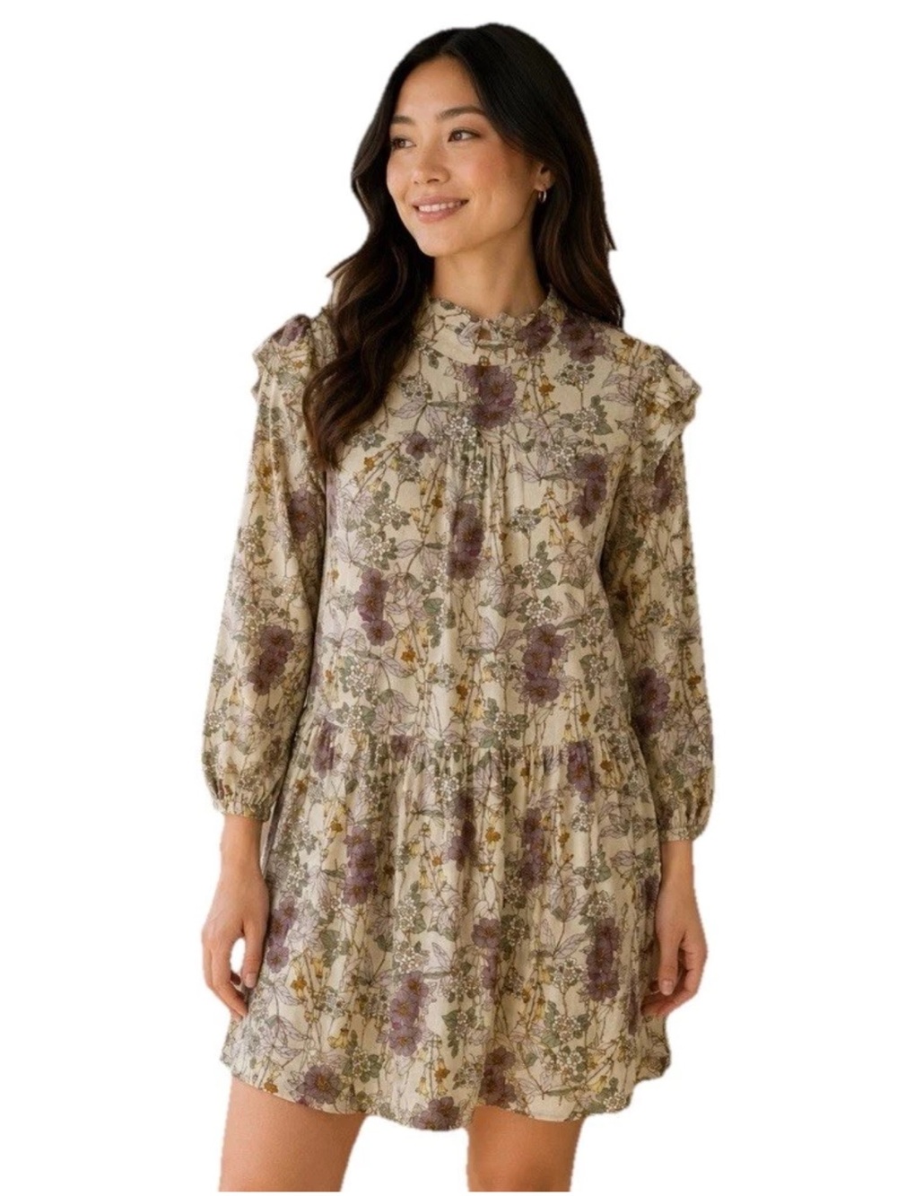 Ana Floral Shift Dress Cottagecore Peasant Boho Sz S Summer LightWeight Feminine